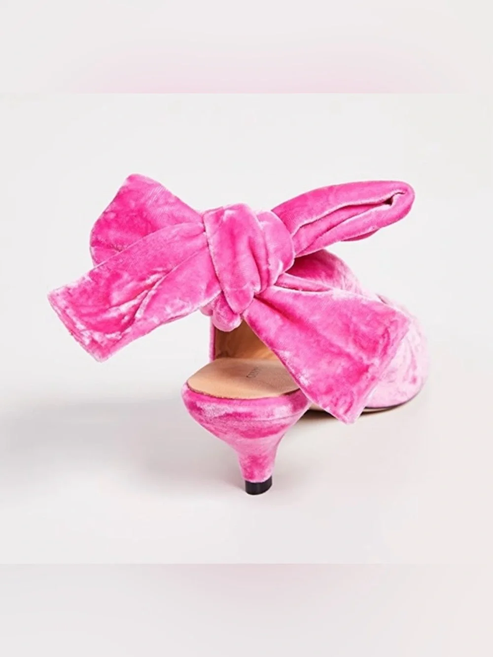 Brand new Hot Pink Velvet Gianni Sabine Bow Kitten Heel Slingback